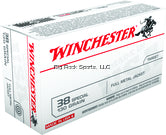 Winchester Q4171 Pistol Ammo 38 SPL, FMJ, 130 Gr, 800 fps, 50 Rnd, Boxed