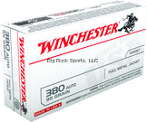 Winchester Q4206 Pistol Ammo 380 ACP, FMJ, 95 Gr, 955 fps, 50 Rnd, Boxed