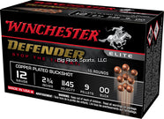 Winchester SB1200PD Defender Copper Plated Shotgun Ammo 12 GA, 2-3/4", 00 Buck, 9 Pellet, 1145 fps, 10 Rnd