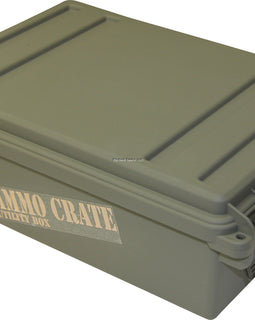 MTM ACR4-18 Ammo Crate Utility Box, 17.2" x 10.7" x 5.5"H, Up to 65 lbs, Side Handles, O-Ring Seal, Army Green