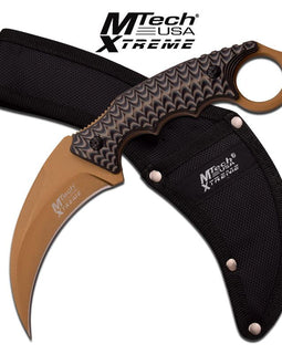 MTECH USA Xtreme Green Titanium Fixed Blade Karambit Knife